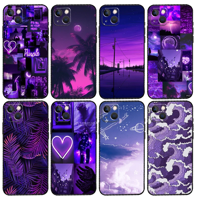 Purple Aesthetic Phone Case For Samsung Galaxy S24 S26 Ultra S20 S21 S22 S23 S25 Plus S10 S24 S25 FE Cover