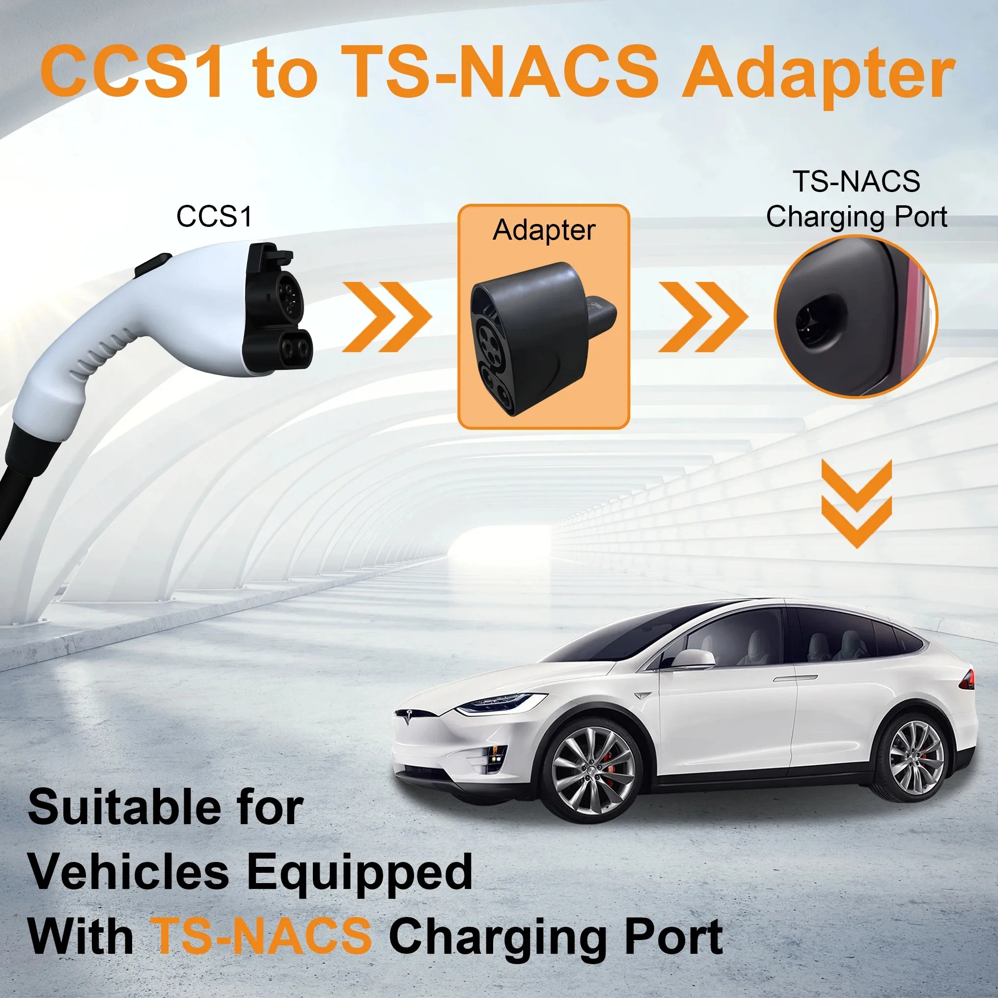 محول CCS1 إلى NACS DC مناسب للمركبات المجهزة بمنفذ شحن TS-NACS 250KW محطة شحن محول السيارة الكهربائية