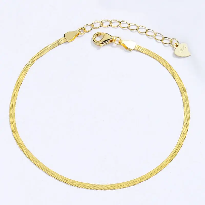 فانا سلسلة ربط سوار الفضة 925 الاسترليني الأفعى فيجارو الكوبية سلاسل مطلية بالذهب 18K غرامة الفضة والمجوهرات أساور أساور #2