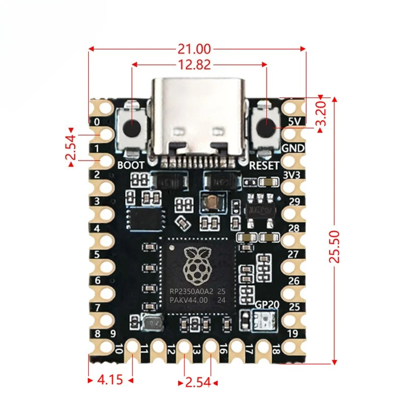 Raspberry Pi Rp2350 Mini Development Board Pico2 Rp2350 IoT