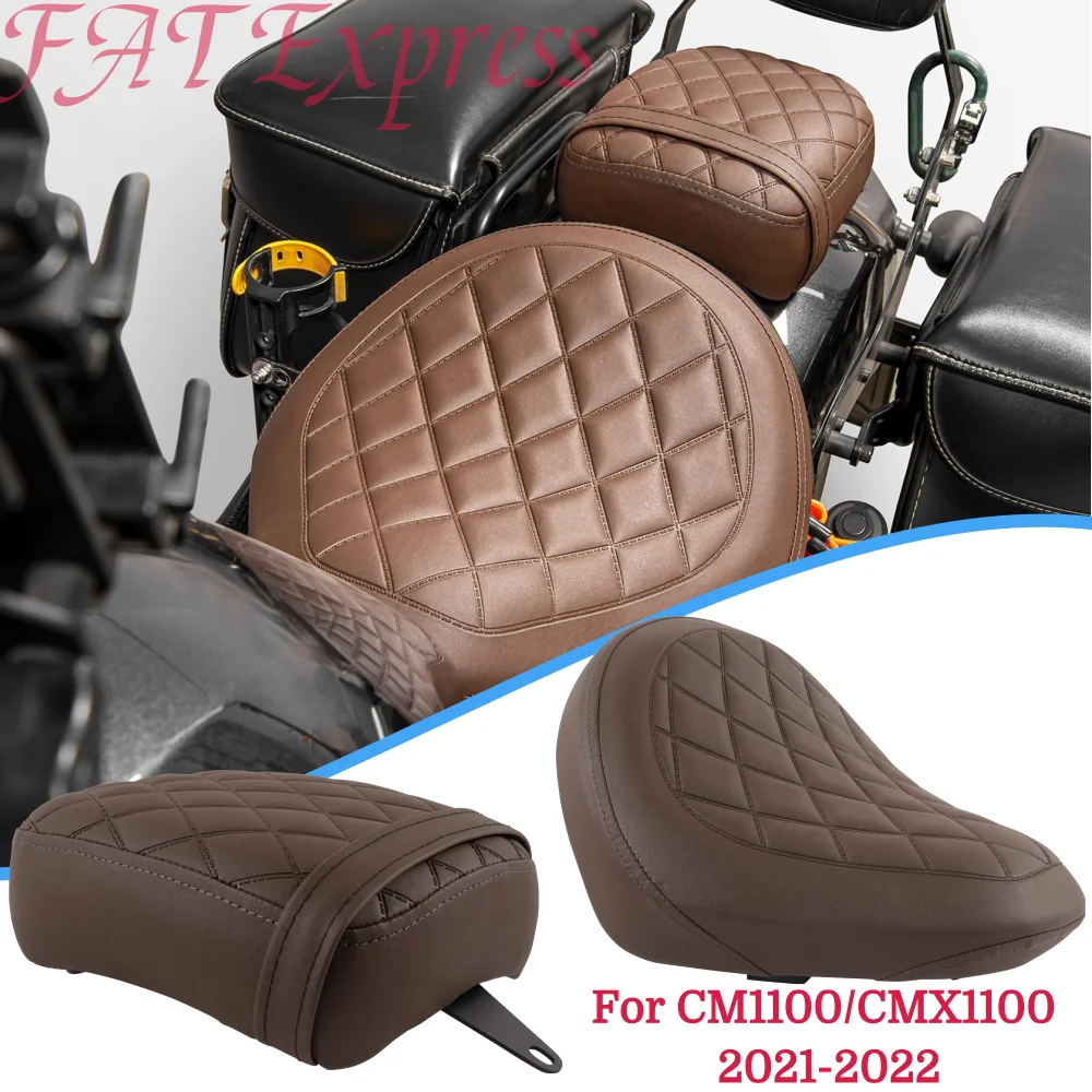 Motorcycle Driver Front Pillow Solo Seat Cushion For Honda CM1100 CMX1100 2021-2024 2023 2022 CMX 1100 Rear Passenger Seat Cover