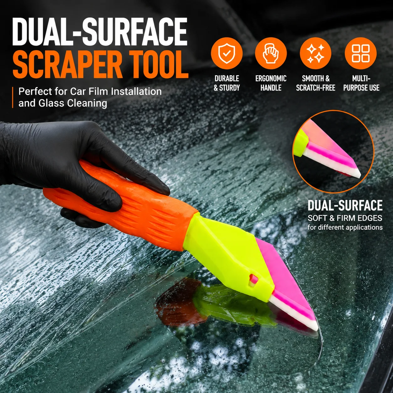 Car Wrap Squeegee Tool Vinyl Film PPF Installation Bubble Remover Window Tint Glass Water Cleaner Tool