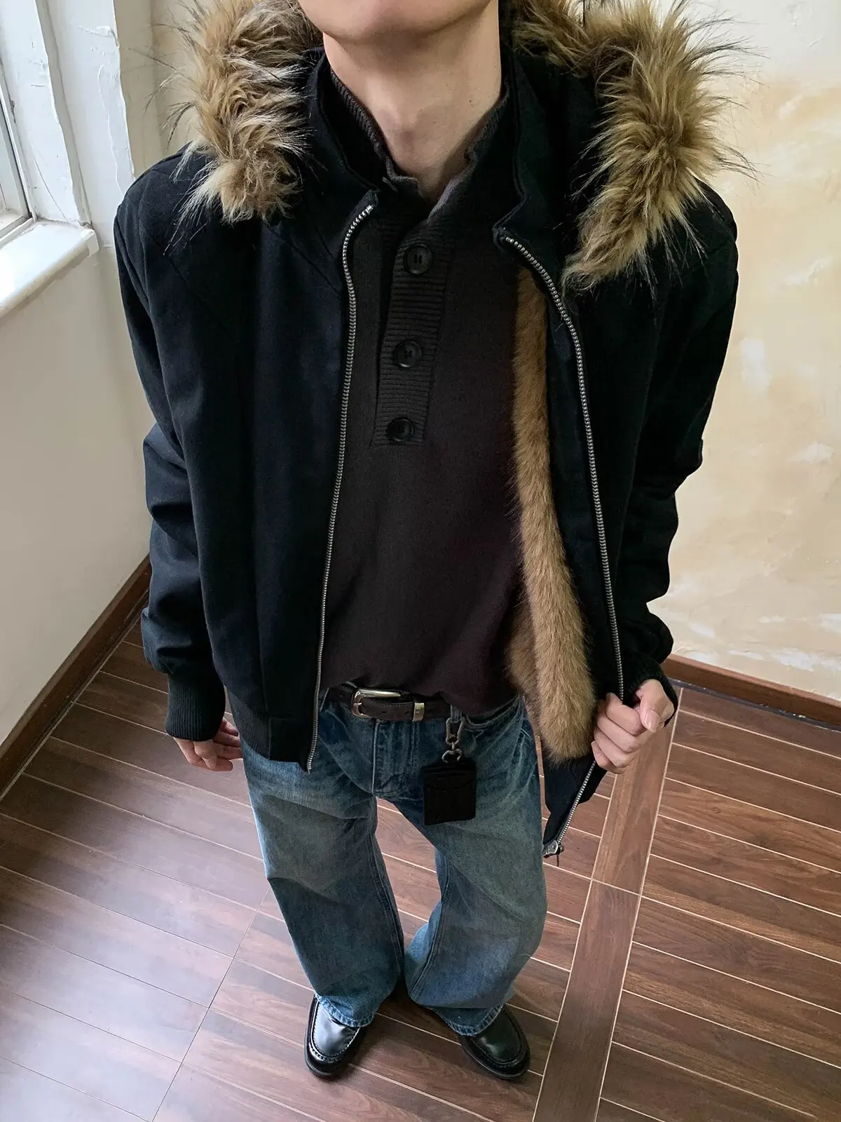 Fur Collar Big Jackets Mens Spring Military Golf Punk Pilot Built-in Warm Dept Navy Outerwear Padded Goods Track Costume Field - view 4