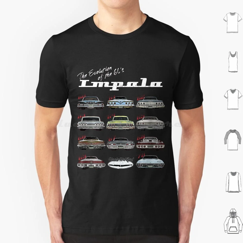 Evolution Of The 60s Impala , 1960 , Hot Rod , Muscle Car , Mashup T Shirt Cotton Men Women DIY Print Evolution 60s Impala 1960