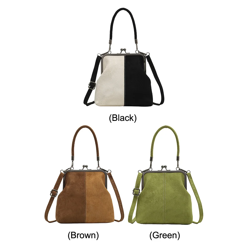 

Женская фланелевая сумка в стиле ретро, большая вместительная сумка через плечо с зажимом, износостойкая винтажная сумка на ремне, дорожная сумка для покупок, рабочая сумка на плечо