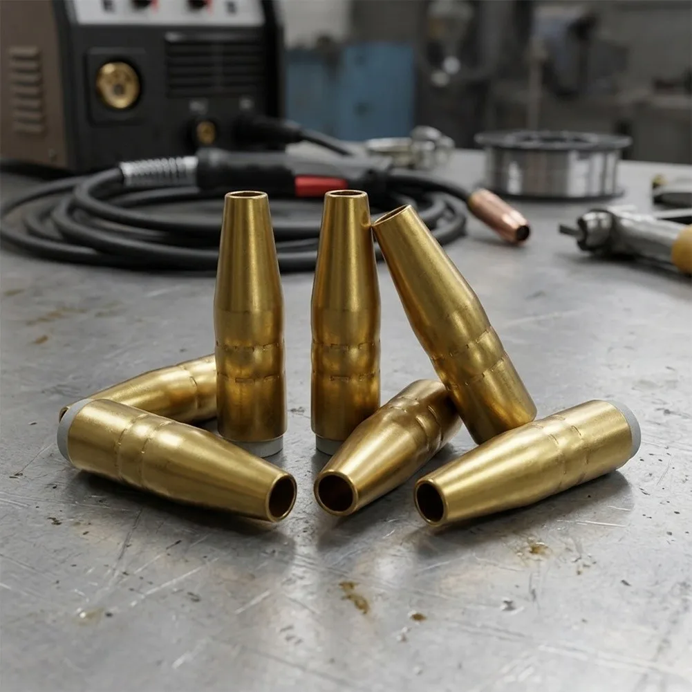 5Piece Brass Gas Nozzle Set 38 Inch for Bernard for qs for mig Welding Gas Includes Models Compatible with 7400 Series
