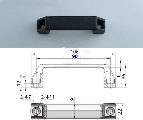 1 Buah Pegangan Tarik Kabinet Pegangan Furnitur Kenop Laci Pegangan Kabinet Industri Plastik Hitam Kenop Lemari Pakaian Perangkat Keras