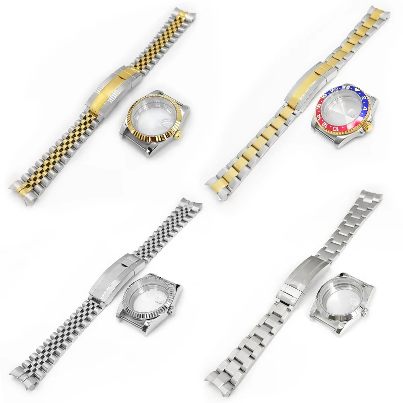 NH35 Watch Case 3\'o clock Steel strap SUB GMT OYSTER Style MOD Watchcase Parts Sapphire Crystal Modification Accessories