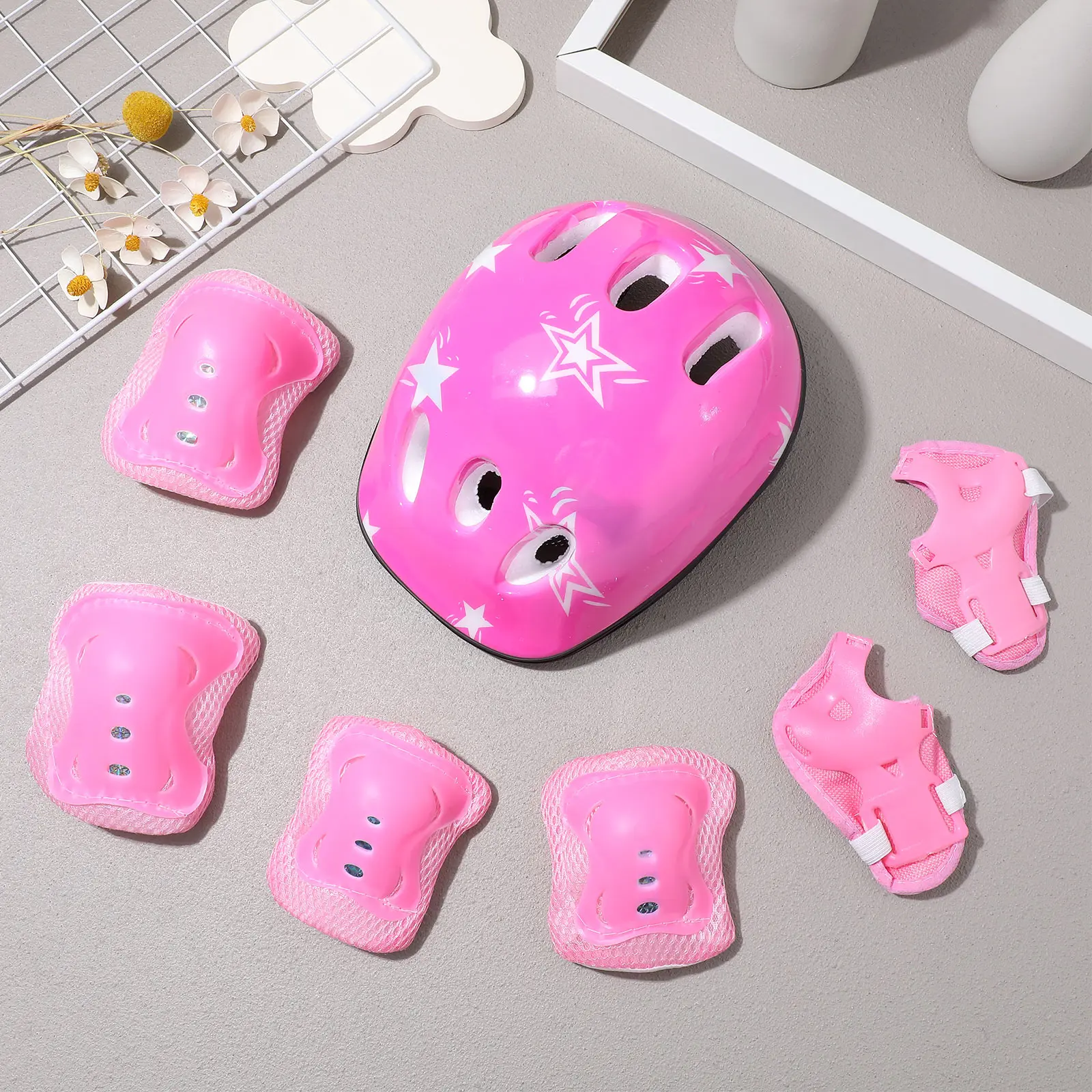 

1 Set Skating Helmet Kits Outdoor Protector Skateboard Gear Pad Elbow Pads Balance Car Protective For Kids