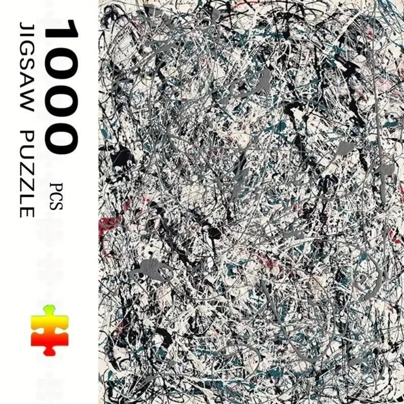 1000 Piece Pollock Abstract Splatter Jigsaw Puzzle Home Decor Adults Puzzle Games Family Fun Puzzles Educational Toys for Adults