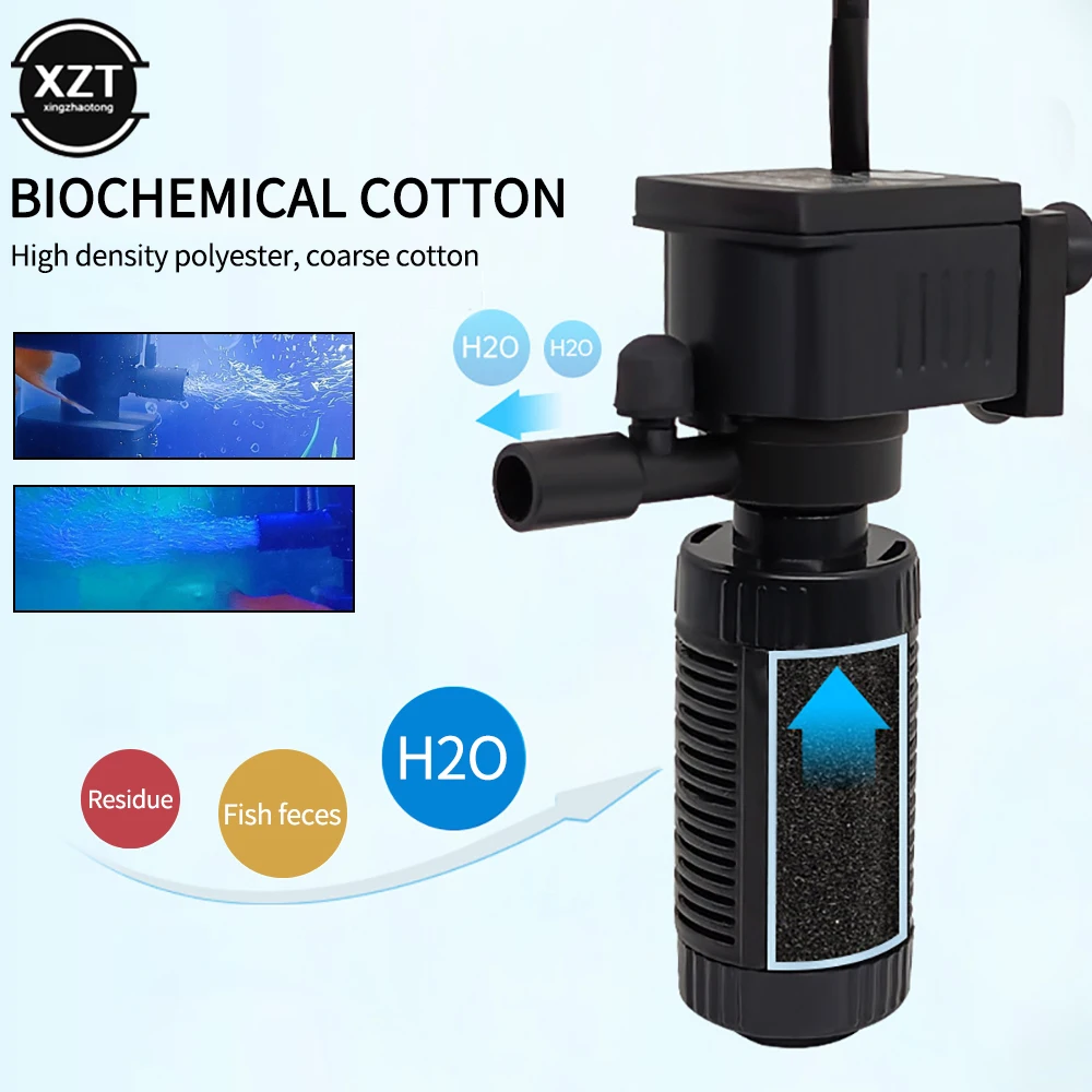 Creative 3 in 1 Filter for Aquarium Fish Tank Filter Mini Fish Tank Filter Aquarium Oxygen Submersible Water Purifier