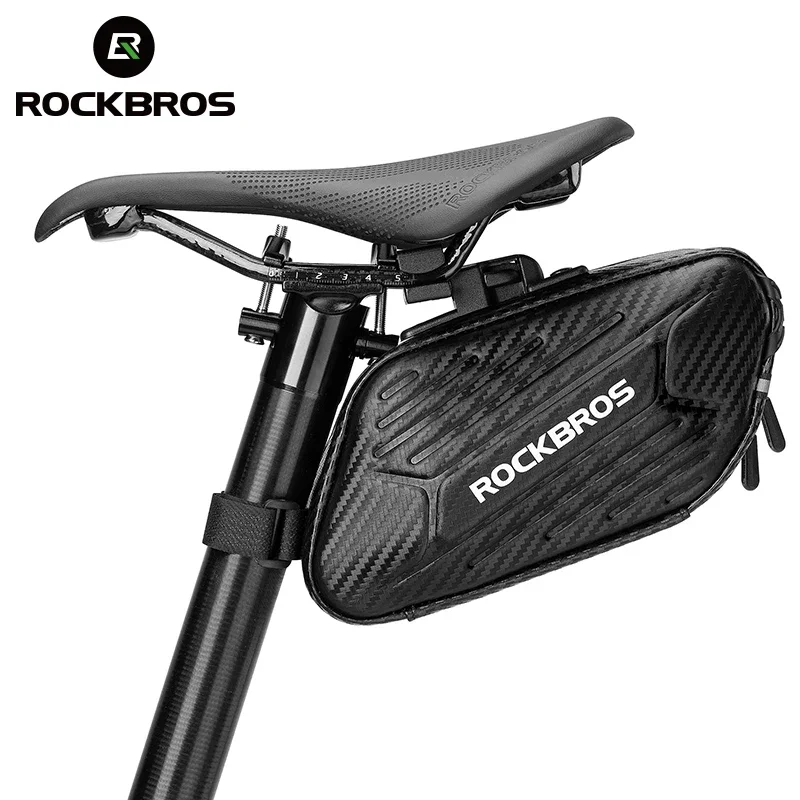

ROCKBROS 1.5L Bike Bag Waterproof Hard Shell Reflective MTB Bicycle Bag Cycling Hang Light Saddle Seatpost Rear Bag Accessories