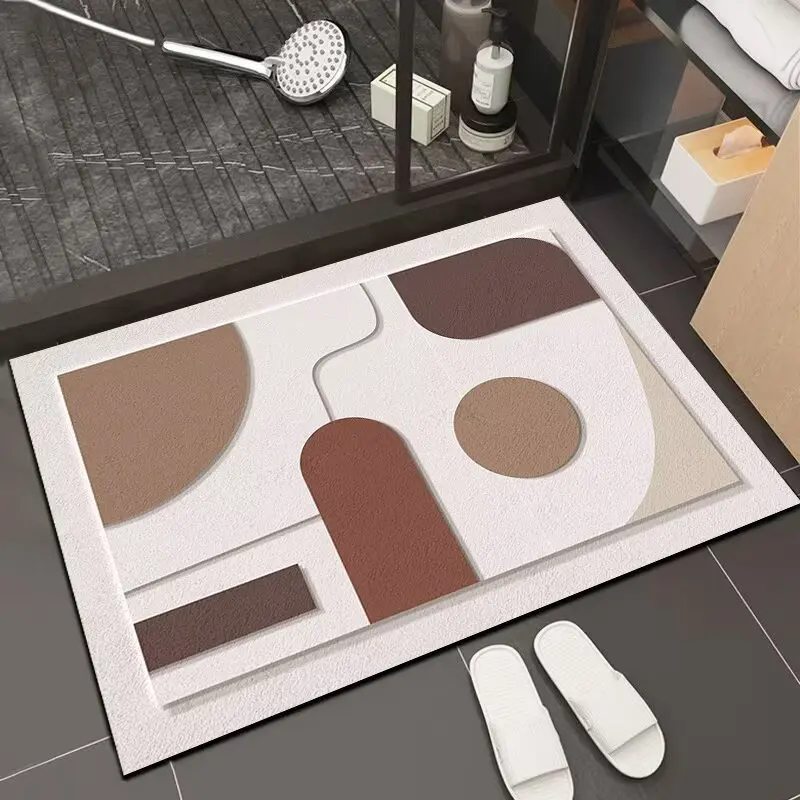 سجادة أرضية ماصة للحمام من طين دياتوم، سجادة غير قابلة للانزلاق لباب دخول الحمام، سجادة أرضية منزلية، سجادة مطبخ قابلة للإجازة سريعة الجفاف #4