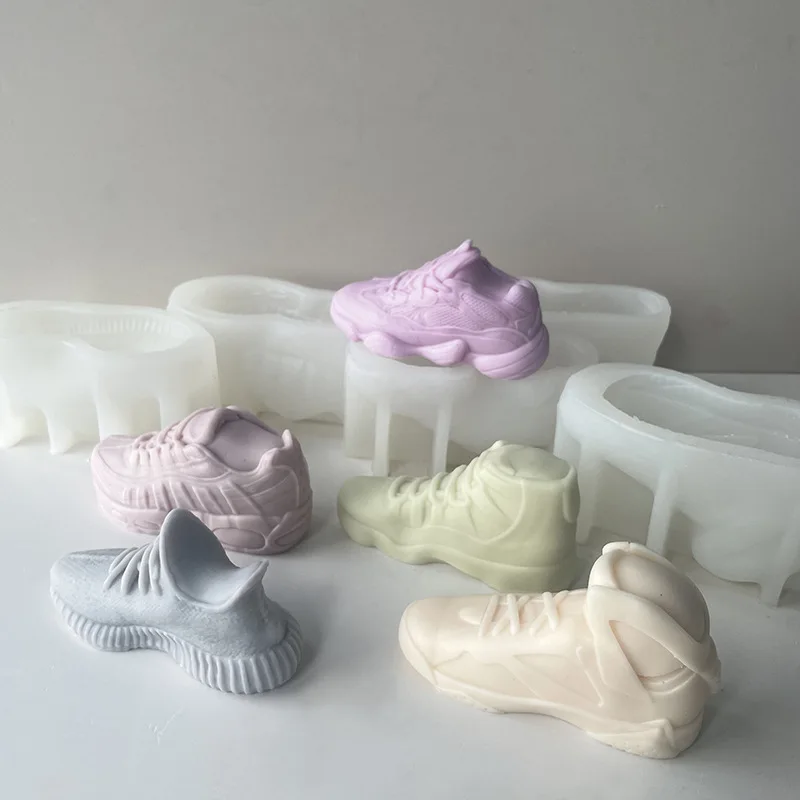 Creative Three-dimensional Sneakers Candle Silicone Mold DIY Handmade Soap Shoes Plaster Ornament Mold Candle Making Supplies