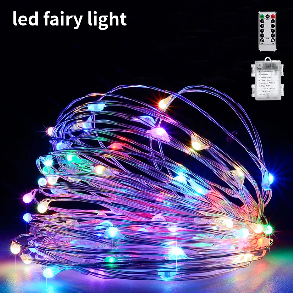 

led battery box light string 100L RGB 8 functions with remote control indoor outdoor garden patio festive decoration