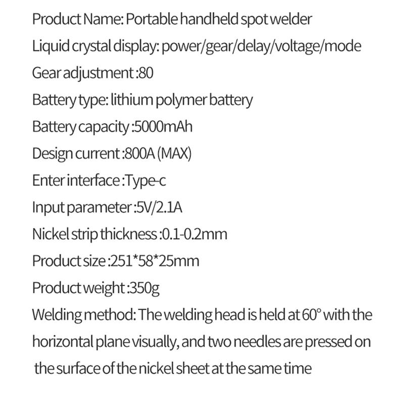 Saldatrice a punti con Display digitale OLED a 80 marce saldatrice a punti portatile a batteria per telefono cellulare a doppio impulso 18650 batteria al litio