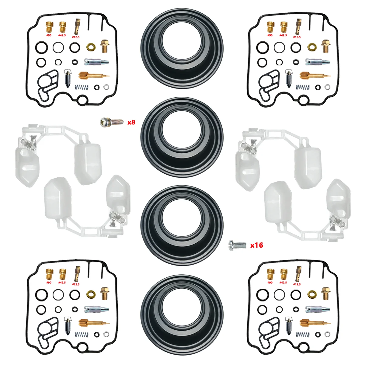 FZX250 Zeal 3YX1 3YX2 1991 1992 طقم تصليح المكربن FZX 250 طقم إعادة بناء تعويم الحجاب الحاجز #1