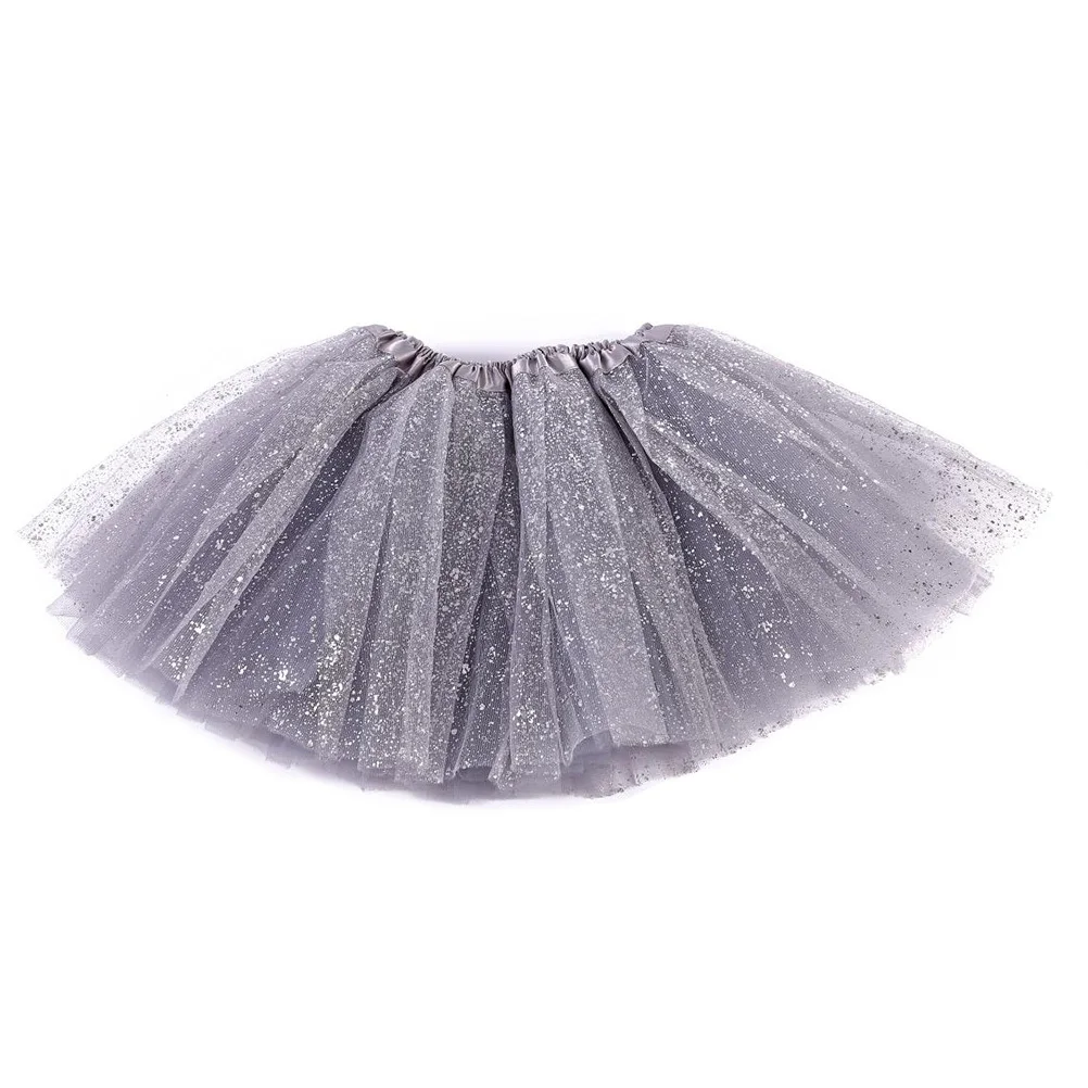 

2Pcs Sequin Tutu Mesh Skirt Multilayer Elastic Short Skirts for Girls 3-8 Years Birthday Party Dance Cosplay Costume