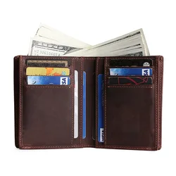 100% Pure Leather Personalized Wallet for Men Vintage Genuine Leather Italian Leather Wallets Mens