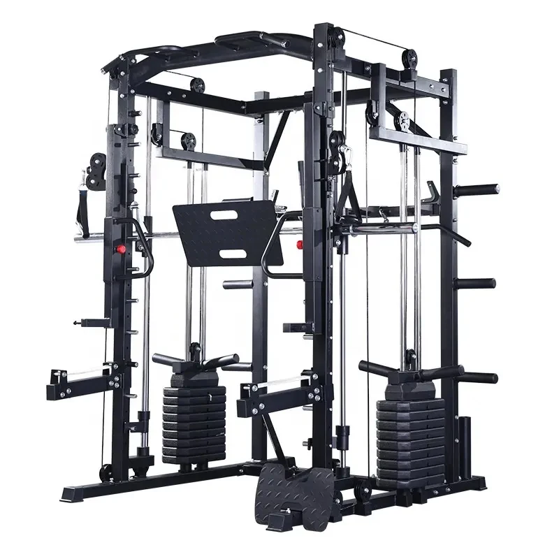 Commercial Smith Machine Multi Functional Power Rack Home Gym Equipment for Strength Training and Muscle Building