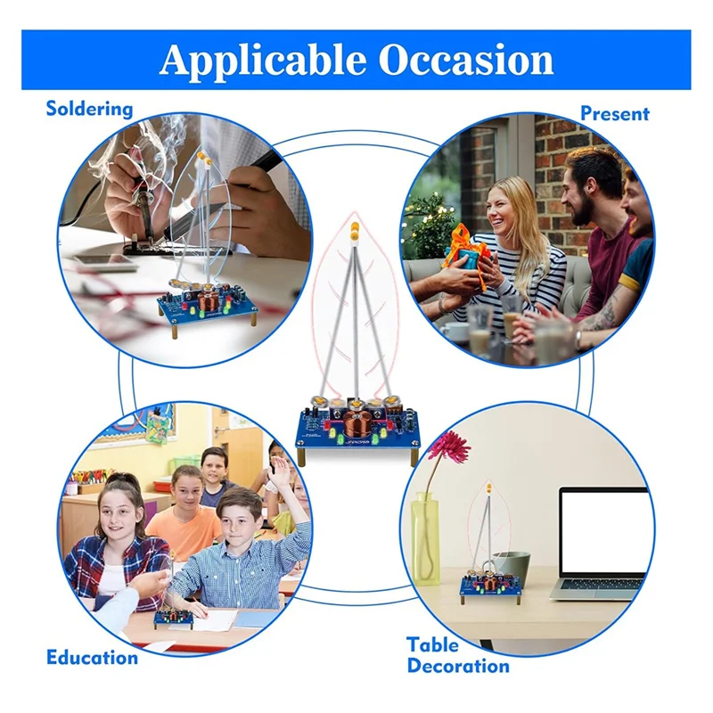

ABUF-Welding Practice Kit, Electromagnetic Swing Welding Kit Leaf Shape Pendulum Needle With LED Light Kit,For Decoration