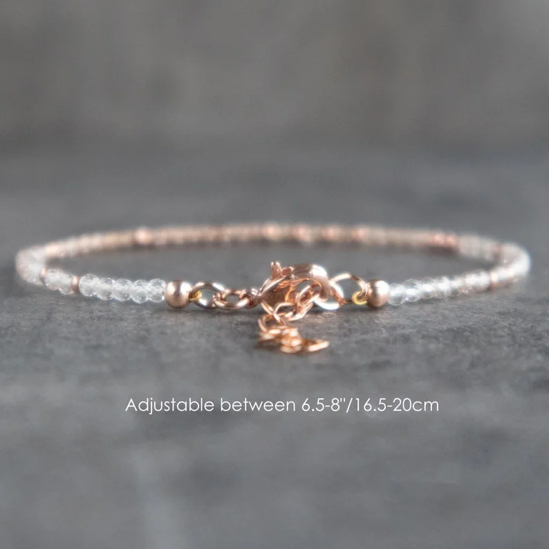Dainty Topaz Bracelet, November Birthstone Bracelet, Yellow Topaz Jewelry, Imperial Topaz Bracelet, Golden Topaz Bracelets for - view 2