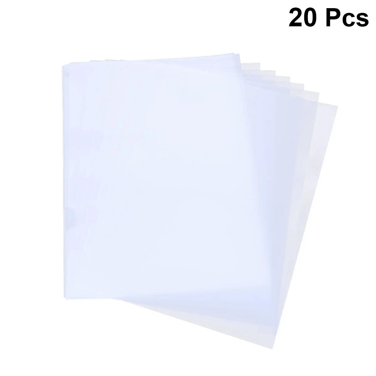 20pcs Office Document Folder Single Plastic File Foldersss Paper Folder L Shape Plastic Folder (Mixed Color)