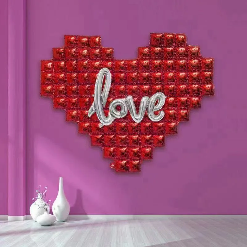 1 Stück Große Hintergrund-Wanddekoration Herz-Love-Ballons für Frauentag, Valentinstag, Königinnentag, Hochzeit, Heiratsantrag – Detail 10
