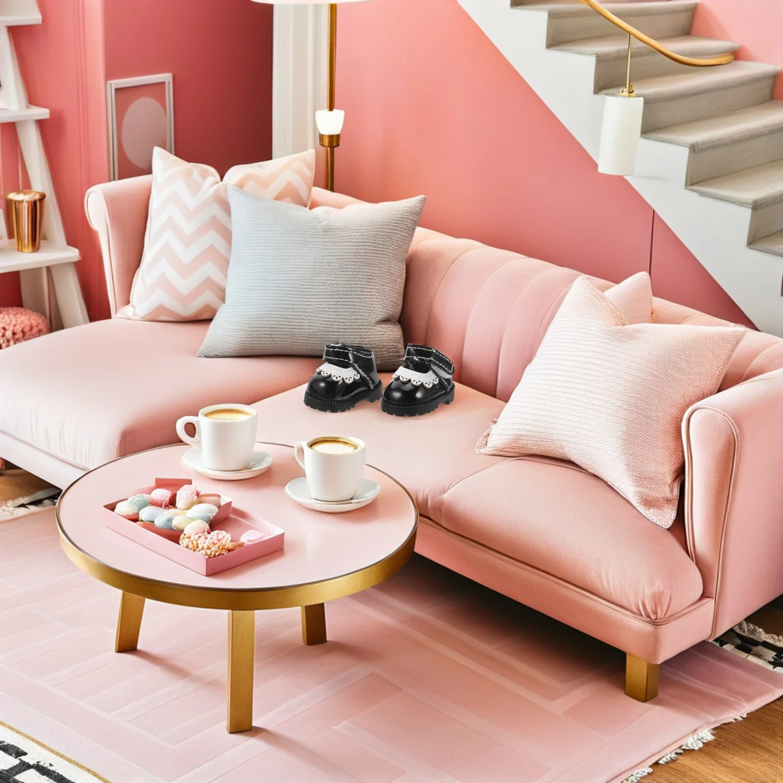 1 paar 17 cm schoenen mini pu jurk flats vervanging schattig kawaii poppenhuis cosplay accessoires bjd schoenen lichtgewicht