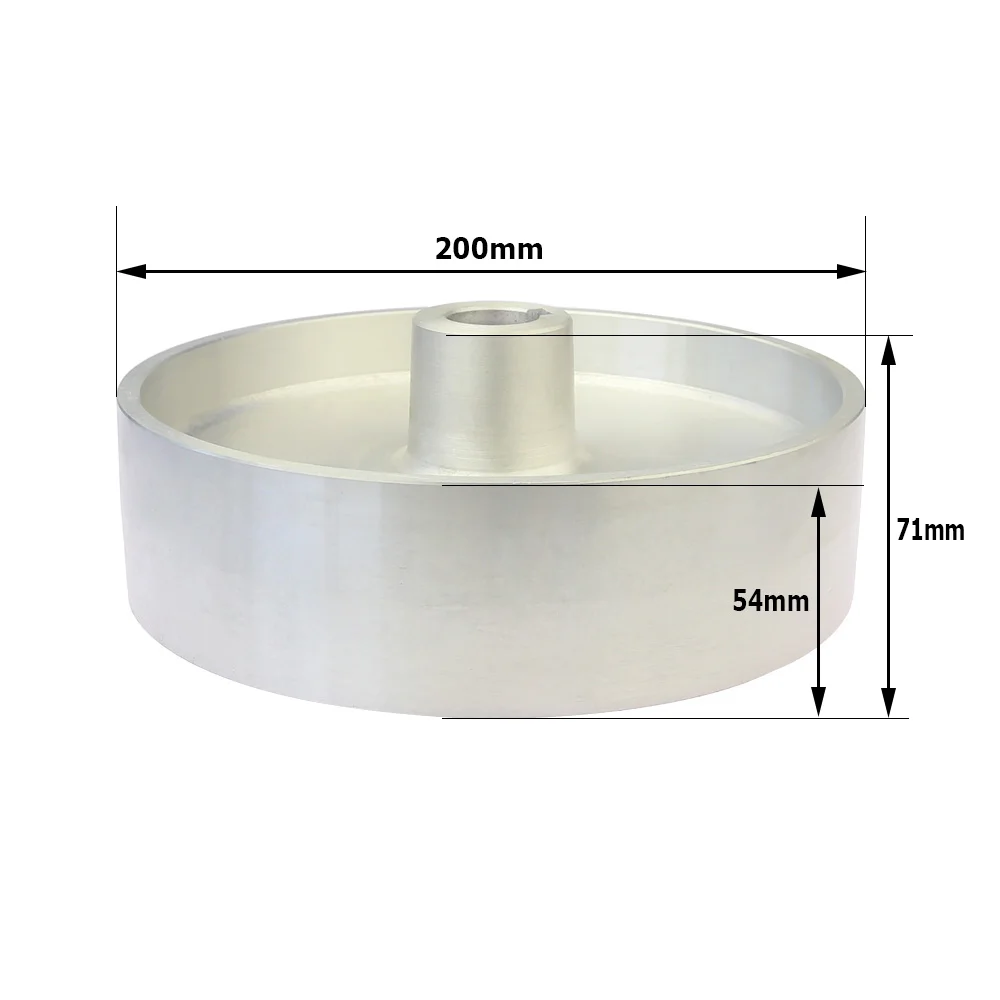Полностью алюминиевый ленточный шлифовальный станок 200x54x24/19 мм, ходовое колесо, роликовое ведущее колесо с пазом для ключа 10x6 мм