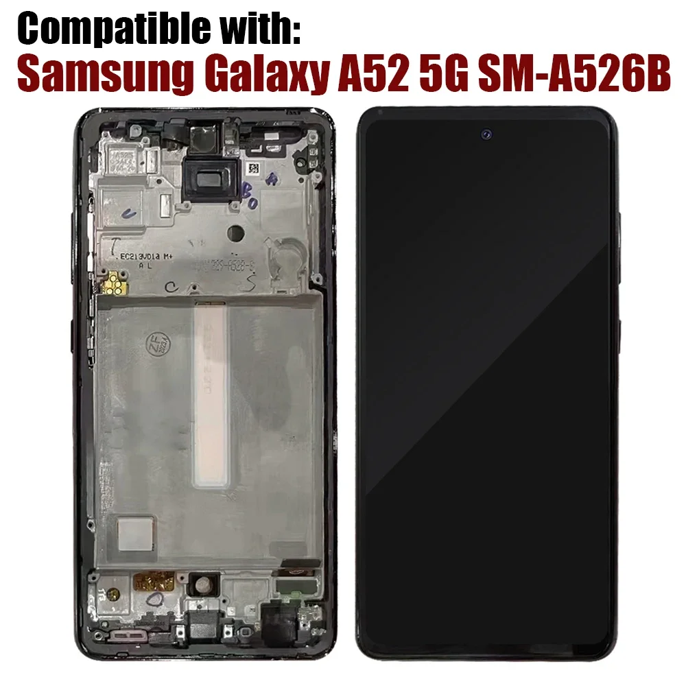 Incell for Samsung Galaxy A52 5G SM-A526B LCD Display Touch Screen Digitizer Assembly Replacement with Frame