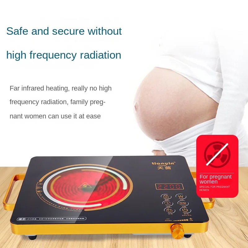 สมาร์ทเตาไฟฟ้าเซรามิคครัวเรือนผัด2200W เงียบเงียบความร้อนแม่เหล็กไฟฟ้าเตา Fire หม้อไอน้ำ