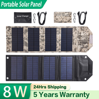 Foldable Solar Panel 8W5V Kit Solar Panles with USB Port for Outdoor Camping Power Bank Cell Phone Tablet Charging