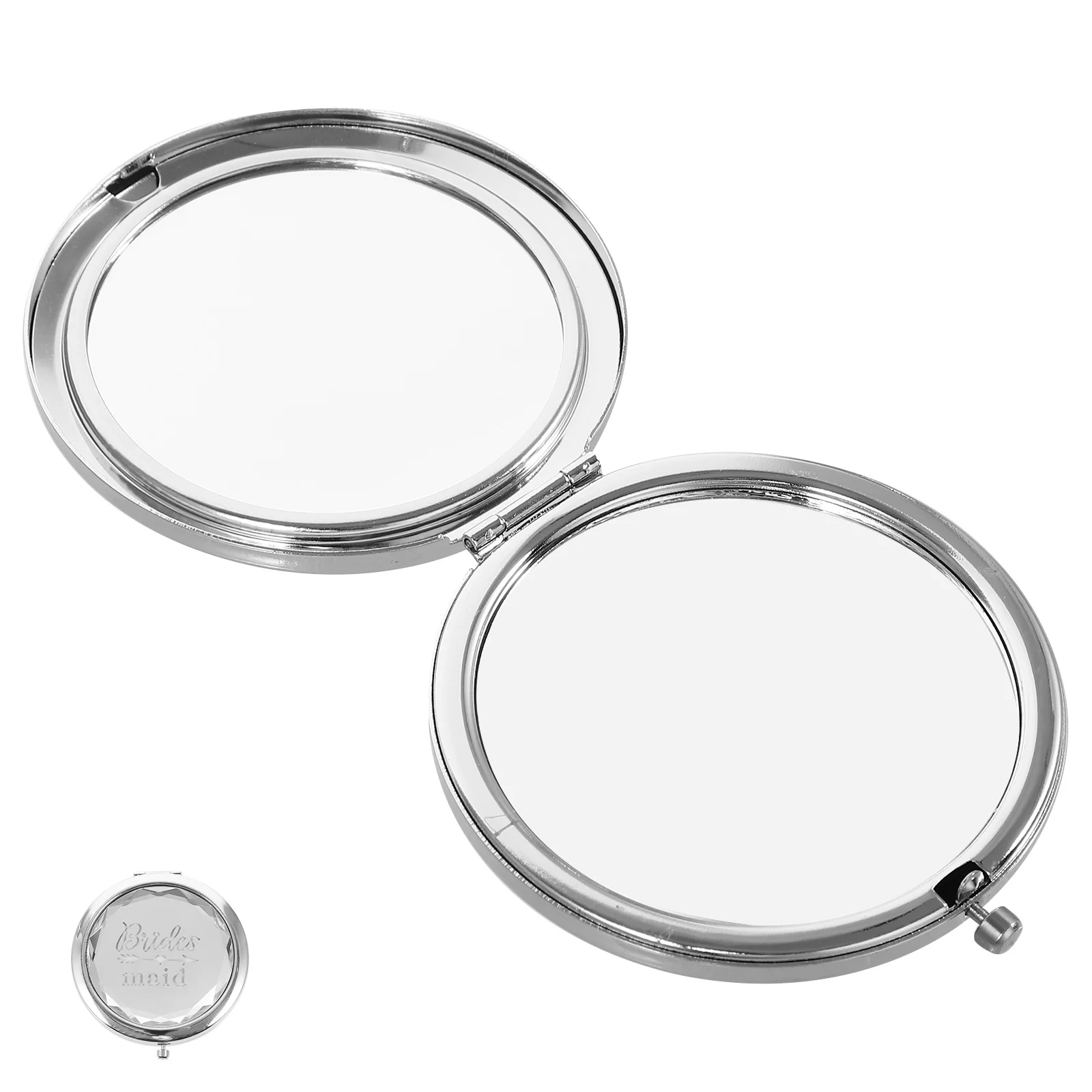 Pequeno espelho de bolso de maquiagem compacto mini espelho portátil de viagem noiva dama de honra presente de casamento espelhos de bolso mini espelhos