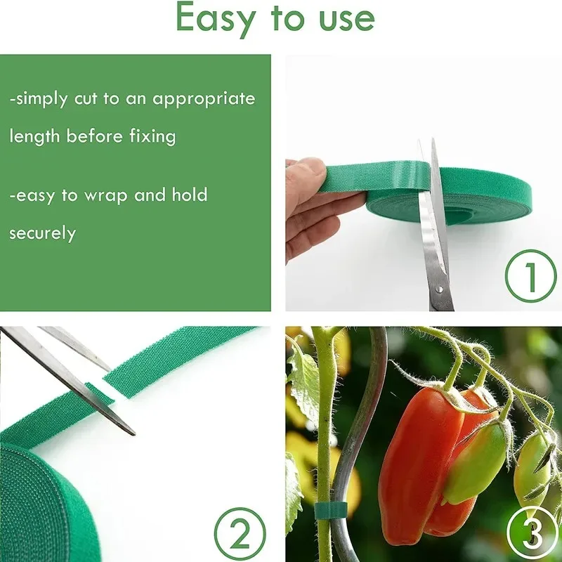 5-120M Adjustable Self Adhesive Plant Nylon Cable Tie Plant Hook Loop Support Garden Twine Bandage Reusable Fastener Tape Strips