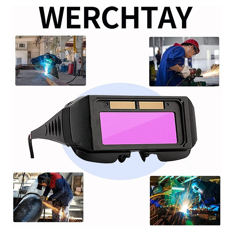 A98E-Welding Goggles Solar Powered Auto Darkening Welding Mask Goggles Welder Glasses With Elastic Headband And Storage Case