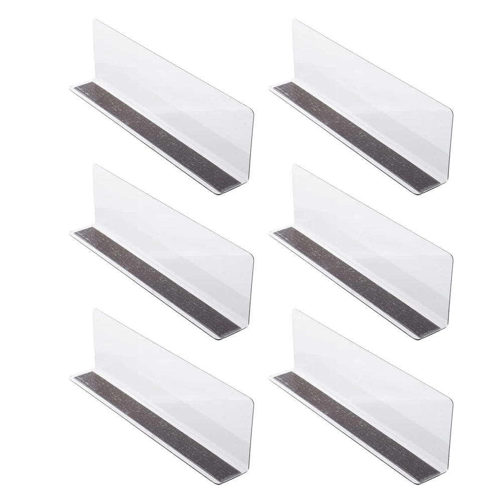 

6 Pcs PVC Separation Shelf Divider Kitchen Storage Boxes Clear Closet Organizer Pantry Organizers and Magnetic