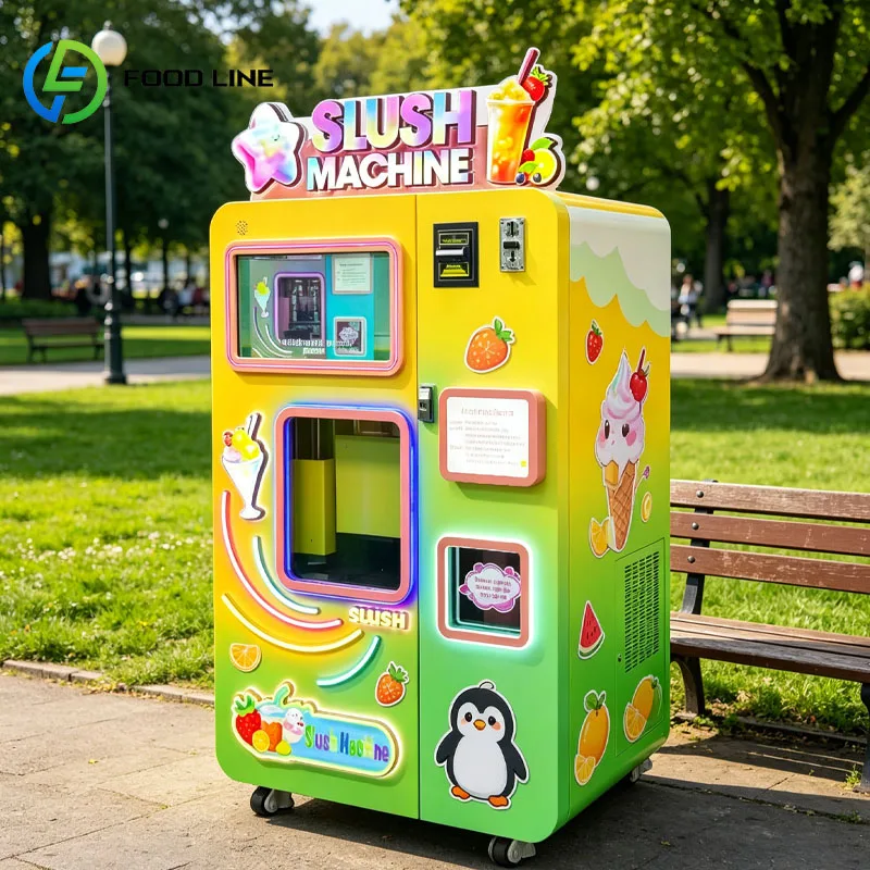 Slushy Vending Machine Ice Slush Machine Automatic Frozen Drink Dispenser Touch Screen LED Airport Station Customized