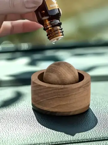 Car Wooden Essential Oil Diffusers-Spherical Design Natural Fragrance Dispersion Bedroom Decor Diffuser Car Home Room Fragrance