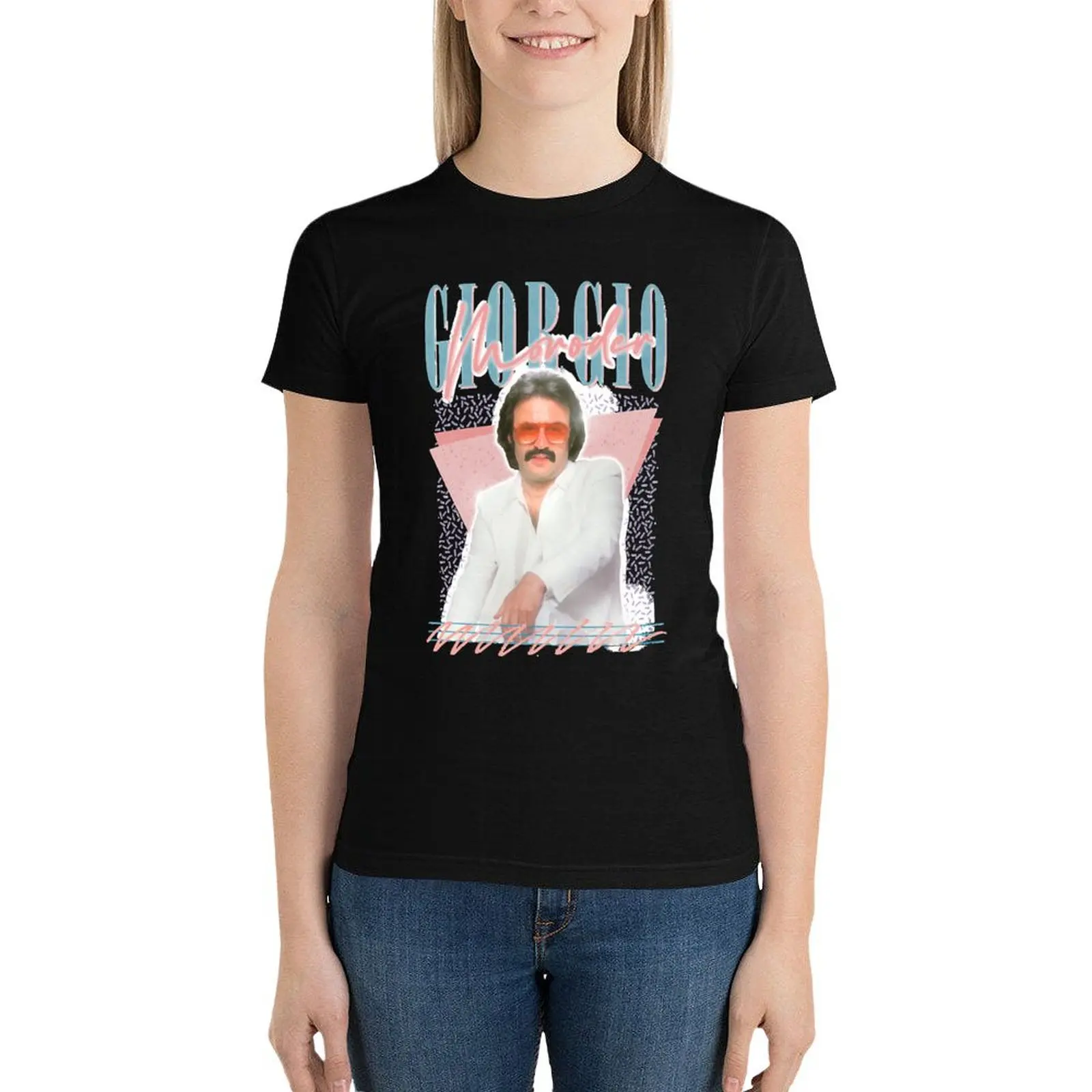 Giorgio Moroder -- Retro Style Fan Art Design T-Shirt graphics female Blouse t shirt dress Women