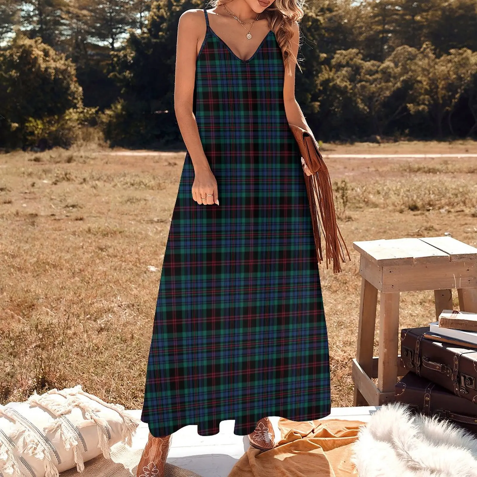 Daly Tartan Pattern Irish Plaid Sleeveless Dress woman dress Woman dresses loose women's dress women's dresses luxury