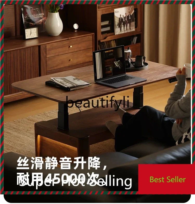 

G1218 Electric lift coffee table dining table dual-purpose multi-function office computer desk small apartment mobile tea table