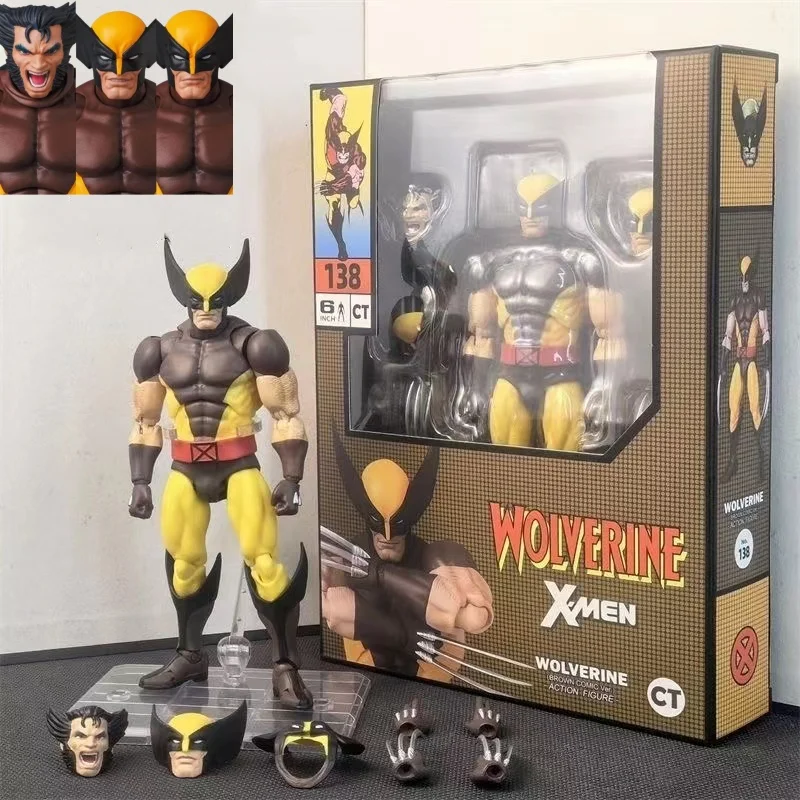 New Ct Toys Wolverine Figure Brown Comic Mafex 138 X-Men Action Figure Shf Anime Figurine Ko Model Statue Toys Christmas Gifts