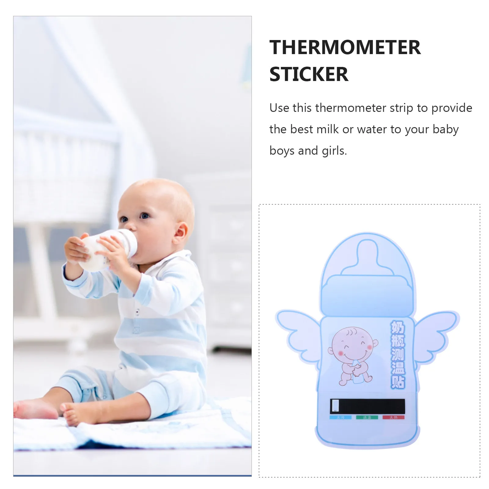 3Pcs LCD Thermometer Sticker Strip Accurate Baby Milk Bottle Temperature Measurement Adhesive Infant Feeding Thermometer Strip