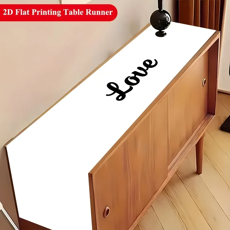 Custom 1pc Home Dining Black/ White Table Runner, 30cm Width Personalized Tablecloth, Holiday Party Festive Table Decoration view 6