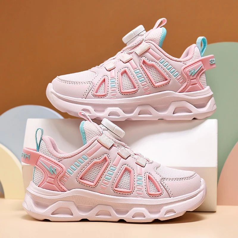 

Fashion Girls Sneaker 2026 New Luxury Children Shoes Pink Cute Kids Casual Sneaker Soft Mesh Spring Sports Shoes for Girls