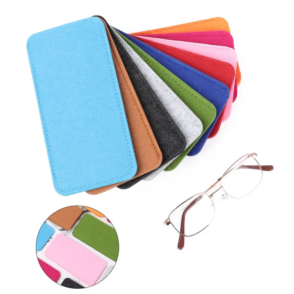 Pure Color Portable Soft Felt Cloth Reading Glasses Pouch Eyeglasses Sleeve Glasses Case Eyewear Protector