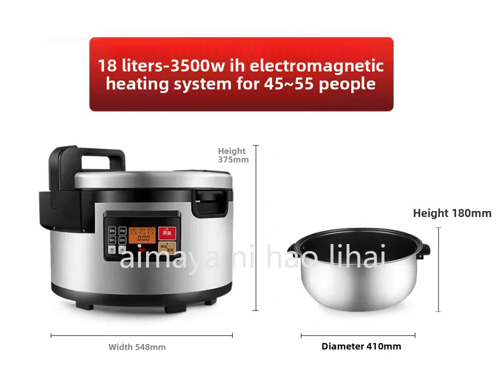 Large Capacity 18L Stainless Steel Digital Smart Rice Cooker Commercial  Rice Cooker