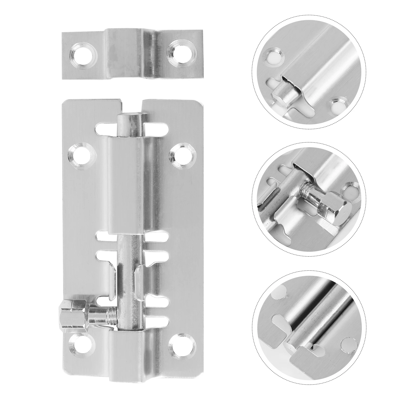 2 قطعة قفل بمزلاج مضاد للسرقة نحى النيكل الثقيلة باب فولاذي الأمن مزلاج الشريحة للخزائن ويندوز الحمام غرفة نوم بار #3