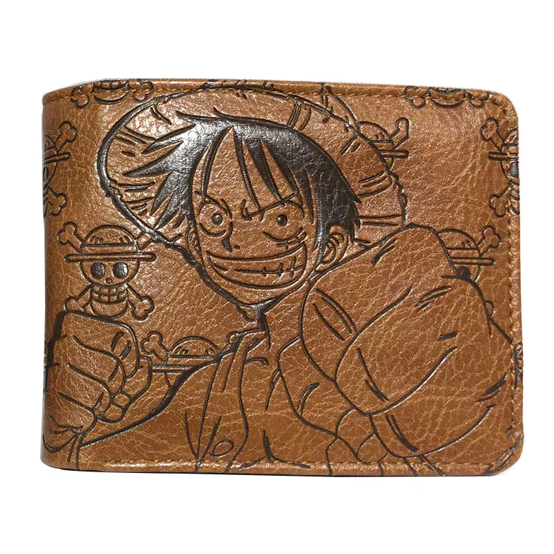 Anime One Piece Luffy Pirate Skull PU Leather Wallet Multi Card Slot Storage Short Purse Men Women Teen Fans Collection
